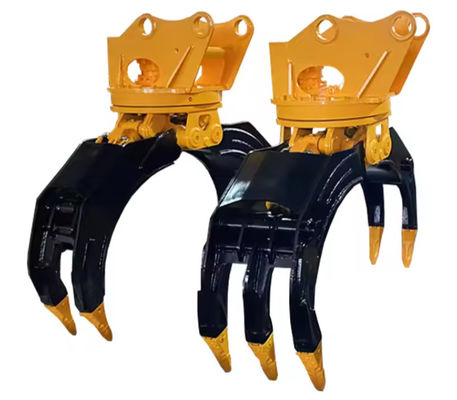 Excavator Hydraulic Log Rotary Grab Double Cylinder Excavator Wood Grapple