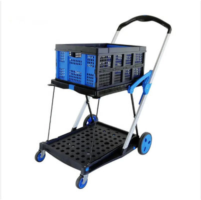 Trolley Double Folding Basket Trolley Easy Maneuvering