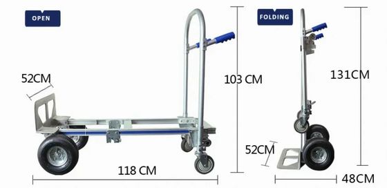 Big Wheel Trolleys Heavy Duty Truck Aluminum Hand Trolley