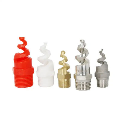 Cleaning Equipment Parts 1/4 3/4 Metal Dust Control Spiral Nozzle PTFE 316SS Brass Pigtail Spiral Nozzles