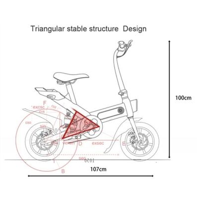 Disc Brake System Foldable Electric Bike Easy Storage