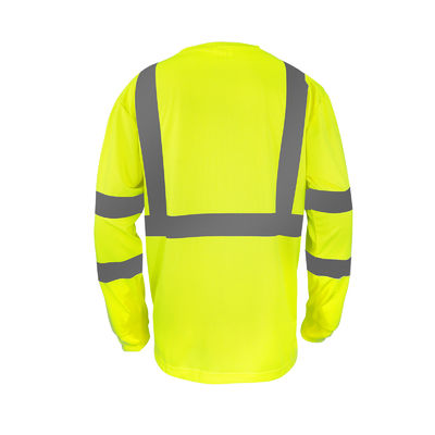 Fluorescent Orange Road Safety Products Safety Hi Vis Long Sleeve Shirts