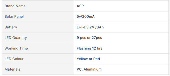 Solar LED Nine-Flash Traffic Warning Signal 5v/200mA