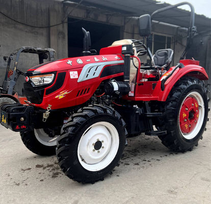 70HP 704 Four-Wheel Drive Wheeled Diesel Powered Tractor, National Second / Third Model Wheeled Tractor Plow