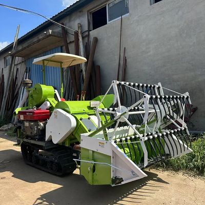Riding Multifunctional Wheat And Rice crawler Harvester With Dual Header New Type Of Rice And Soybean Harvester
