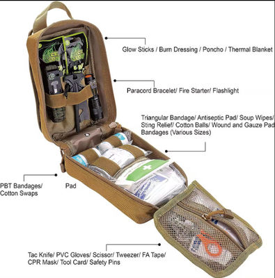Factory Wholesale Professional Tactical Pouch Survival Kit, Individual First Aid Kit