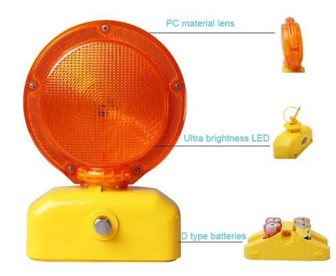 Solar Powered Road Construction Traffic Blinking Barricade Warning Lights Obstacle Safety Flashing Light