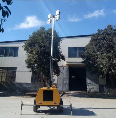 Portable 4*400W Mobile Trailer Water Cooled Lighting Tower With Led Light Construction Light Tower