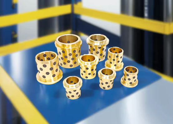 Self Lubricating Linear Bushing Bearing Copper Sleeve With Graphite Brass Bronze Flange For Efficient Machine Operation