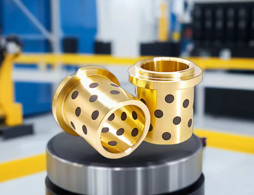Self Lubricating Linear Bushing Bearing Copper Sleeve With Graphite Brass Bronze Flange For Efficient Machine Operation