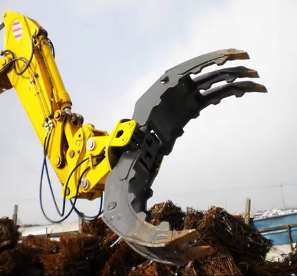 Double Cylinder 360 Rotary Hydraulic Grapple Telescopic Arm Clamp Wood Grab Bucket For Excavator