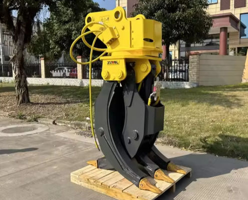 Forestry Construction Machinery Equipment Rotary Excavator Attachment Double Cylinder Timber Log Grapple