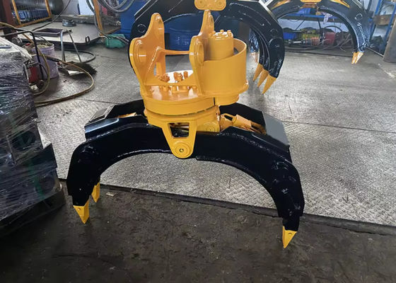 Excavator Hydraulic Log Rotary Grab Double Cylinder Excavator Wood Grapple