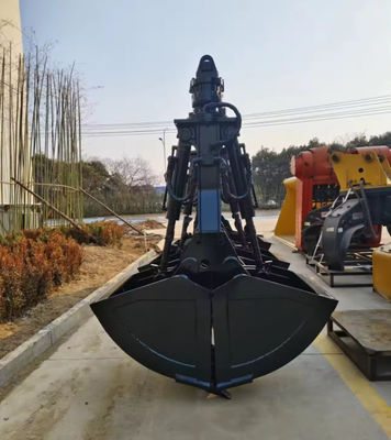 New Excavator Hydraulic Rotary Clamshell Bucket Grab Bucket Two Shells Horizontal Cylinders