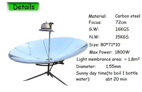 Portable Solar Oven Cooker 1.35m Diameter Multi Function Camping Outdoor
