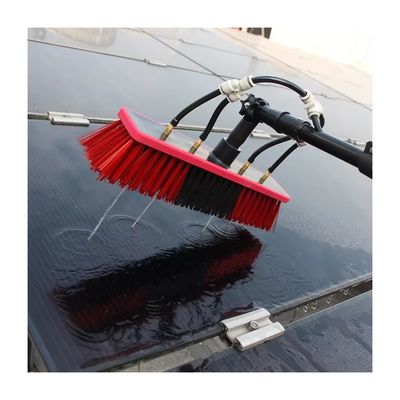 5 Sides Brush Head Solar Panel And Water Fed Pole Window Cleaning Brush Aluminum Telescopic Rod Cleaning Brush