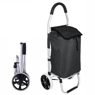 Folding Luggage Cart Compact Portable Luggage Cars Metal Foldable Supermarket Hand Cart Folding Shopping Trolleys