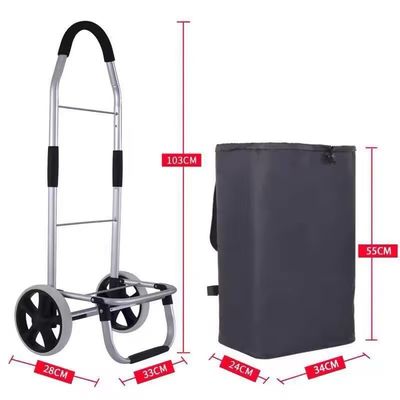 Folding Luggage Cart Compact Portable Luggage Cars Metal Foldable Supermarket Hand Cart Folding Shopping Trolleys