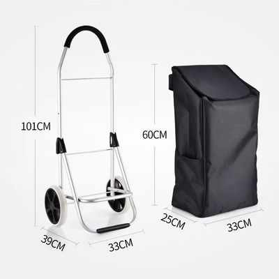 Folding Luggage Cart Compact Portable Luggage Cars Metal Foldable Supermarket Hand Cart Folding Shopping Trolleys