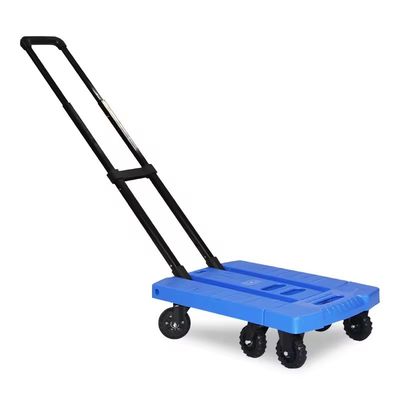 Foldable 6 Wheels Collapsible Luggage Folding Hand Truck For Moving 330lbs Portable Platform Cart Dolly With 2 Ropes