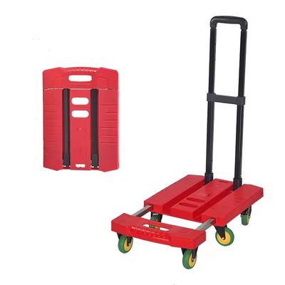 Foldable 6 Wheels Collapsible Luggage Folding Hand Truck For Moving 330lbs Portable Platform Cart Dolly With 2 Ropes