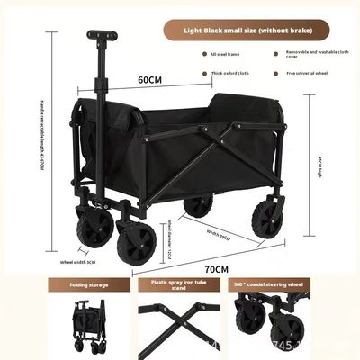 Logistics Machines Foldable Camping Cart with Four-Wheel Structure and Tear-Proof Fabric
