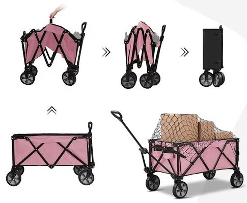 360 Degree folding wagon Adjustable Hand portable garden cart heavy duty folding trolley