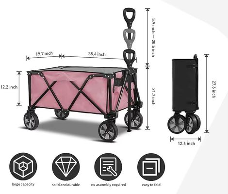 360 Degree folding wagon Adjustable Hand portable garden cart heavy duty folding trolley