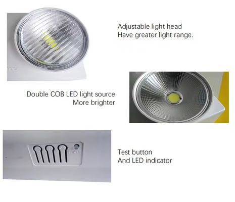 Fire Emergency Lights Rechargeable LED Double-headed Emergency Lights Wholesale Lithium Ion Battery White Li-ion 80 2 X
