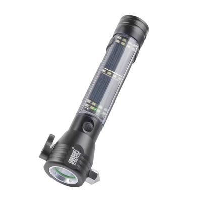 Super Bright LED Lighting Lantern Outdoor Travel Self-driving Tour Portable Life-saving Hammer Torch Solar Charging Flas