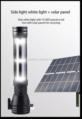 Super Bright LED Lighting Lantern Outdoor Travel Self-driving Tour Portable Life-saving Hammer Torch Solar Charging Flas