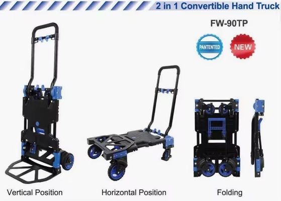 Multi-function Convertible Hand Truck Folding Portable Trolley 2 In 1 150KG Shopping Trolleys Carton Shopping Cart Platf