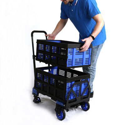Multi-function Convertible Hand Truck Folding Portable Trolley 2 In 1 150KG Shopping Trolleys Carton Shopping Cart Platf