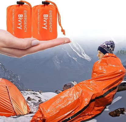 Emergency Survival Shelter Kit With Emergency Tent Sleeping Bag Blanket Poncho For Outdoor Camping