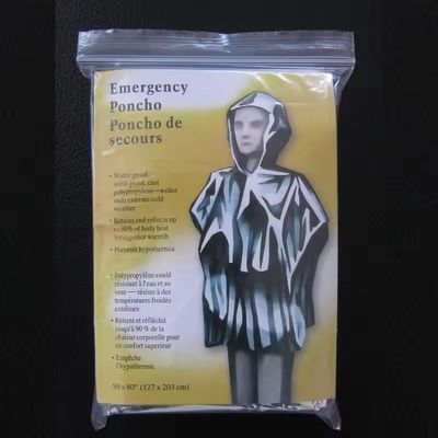 Camping Survival Cold Insulation Blankets Cloak Waterproof Thermal Raincoat Aluminum Disposable Emergency Foil Poncho