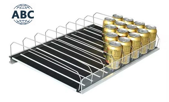 Automatic Fridge Auto Feed Spring Loaded Bottle Canned Drink Beverage Water Roller Glide Shelf Pusher System