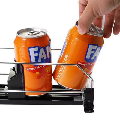 Soda Can Dispenser For Refrigerator , Roller Version Self-Sliding Drink Organizer For Fridge And Adjustable Width