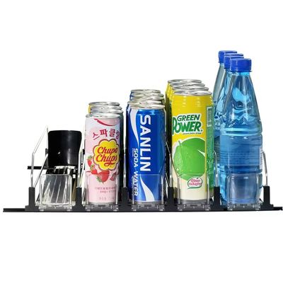 Soda Can Dispenser For Refrigerator , Roller Version Self-Sliding Drink Organizer For Fridge And Adjustable Width