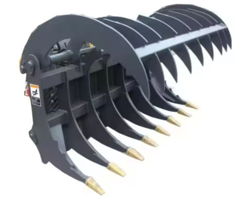 Skid Steer Loader Attachment Grass Grapple Two-Cylinder , Single Jaw Grapple