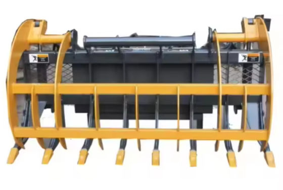 Skid Steer Loader Attachment Grass Grapple Two-Cylinder , Single Jaw Grapple
