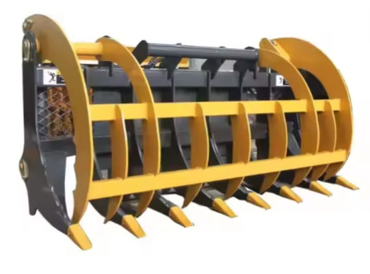 Skid Steer Loader Attachment Grass Grapple Two-Cylinder , Single Jaw Grapple
