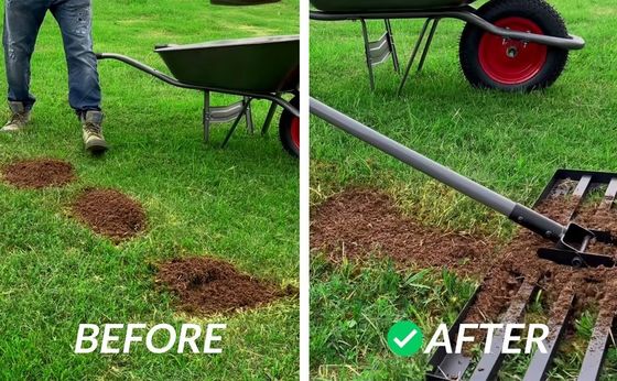 30*10in Large Size Manual Steel Lawn Leveller for Grass Organic Fertilizer Sand Spreader Leveling Garden Yard Turf maint