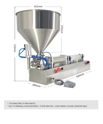Semi Automatic Filling Machines Horizontal Small Machine Manual Dispense Cream Honey Machinery For Food Processing