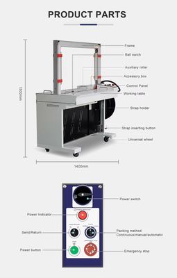 Automatic Strapping Machine 800*600mm Tunnel Wrapping Machine Durable High Table Baling Carton Box For Warehouse