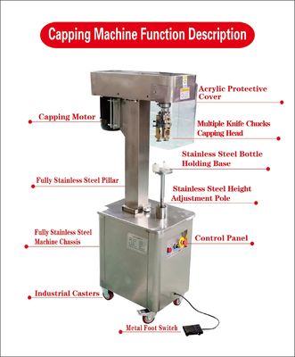 Electric Beer Glass Bottle Cap Capper Aluminum Lid Capping Equipment Manual Ropp Cap Sealing Machine