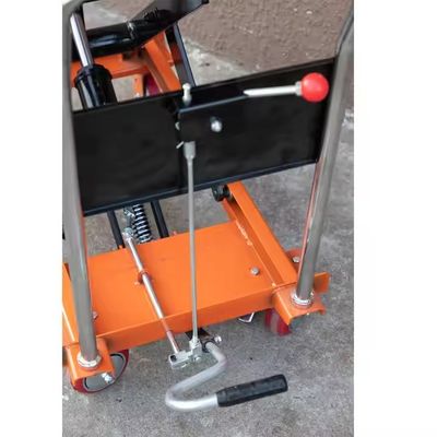 Handball Down 350kg 1.3m Double Scissors Manual Hydraulic Lifting Platform Mobile Manual Platform
