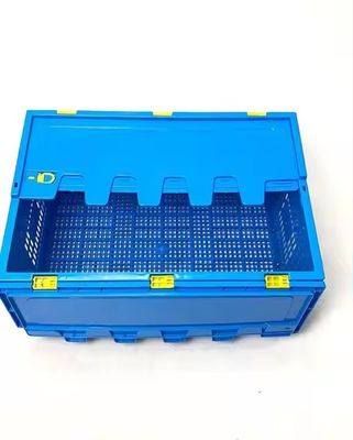 Plastic Turnover Basket Folded Stackable Storage Baskets For Harvest Fresh Food And Fruit Collapsible Crates