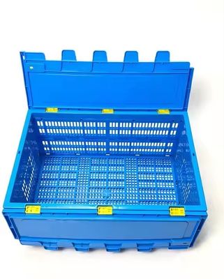 Plastic Turnover Basket Folded Stackable Storage Baskets For Harvest Fresh Food And Fruit Collapsible Crates