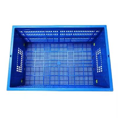Plastic Turnover Basket Folded Stackable Storage Baskets For Harvest Fresh Food And Fruit Collapsible Crates