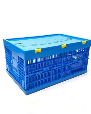 Plastic Turnover Basket Folded Stackable Storage Baskets For Harvest Fresh Food And Fruit Collapsible Crates
